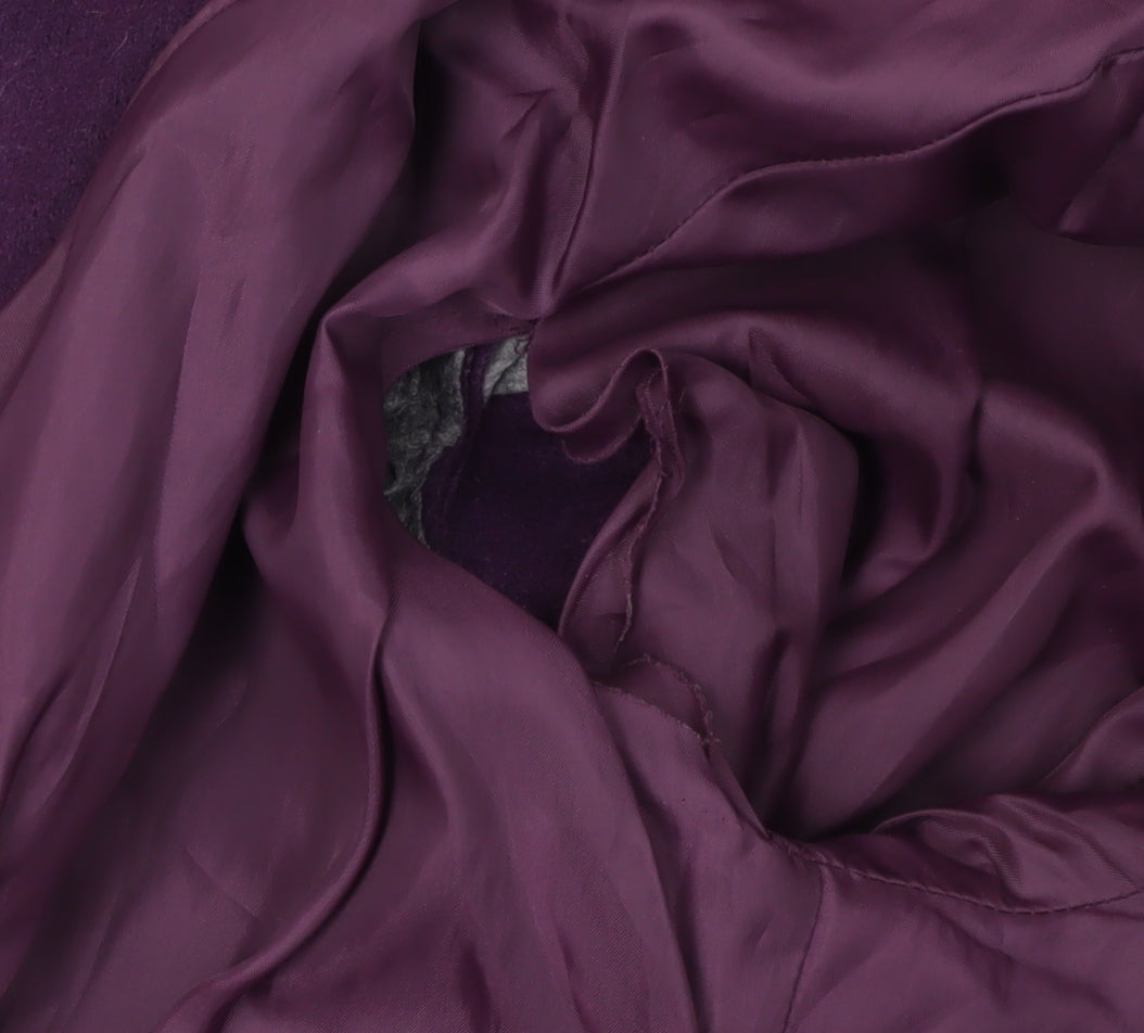 Monsoon Women's Purple Wool Pea Coat Size 16