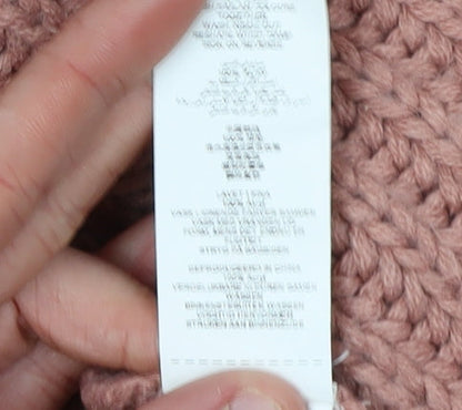 Brand and care label for Missguided Women's Pink Cardigan, size 6/8