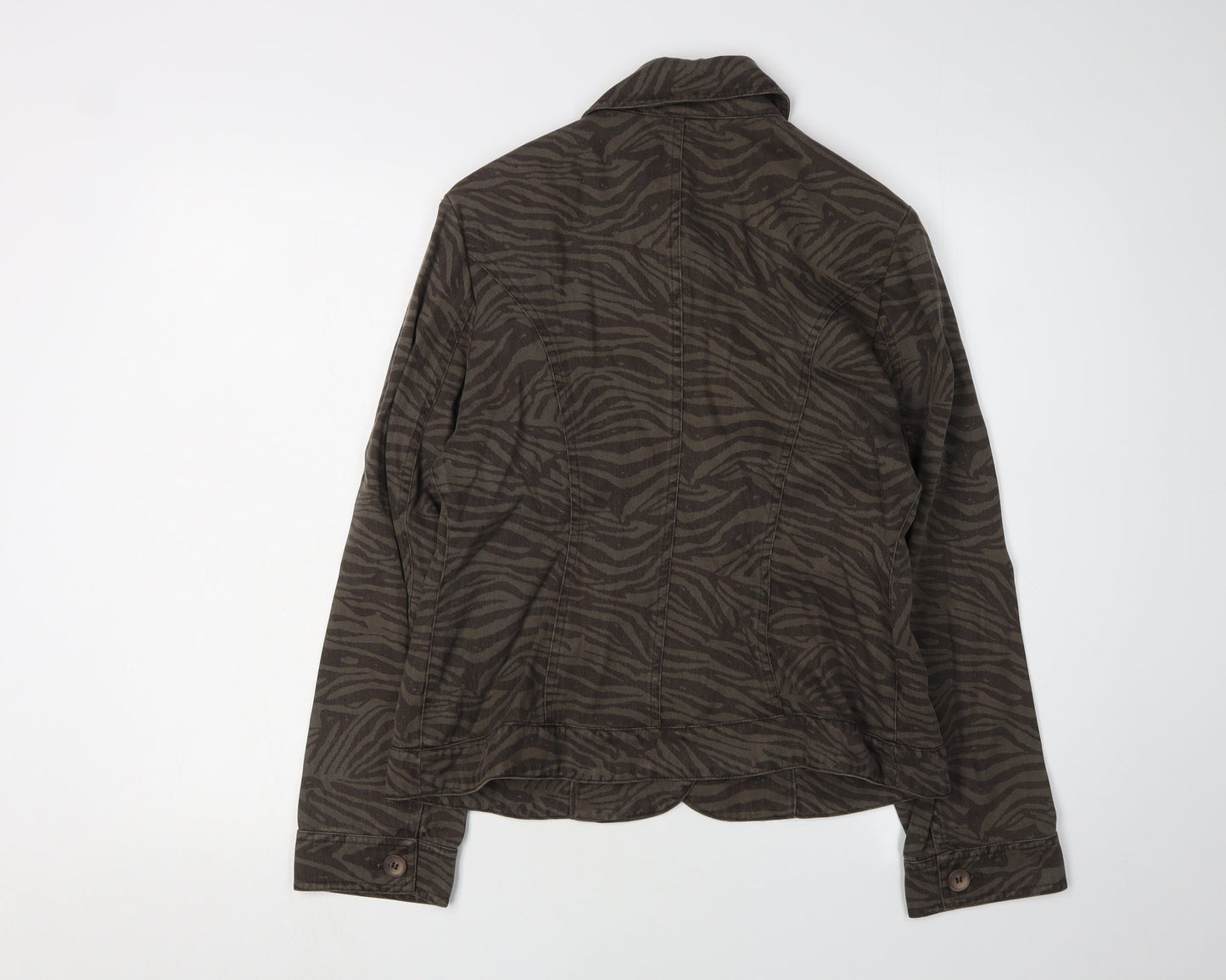 Viyella Women's Brown Petite Animal Print Jacket (Size 10)