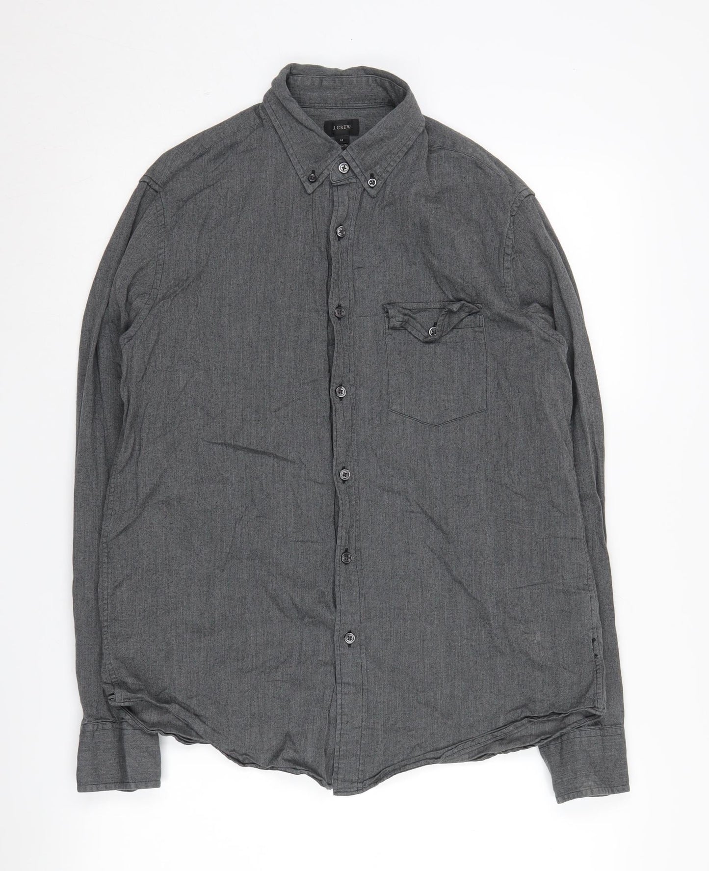 J. Crew Men's Grey Button-Up Shirt, Medium