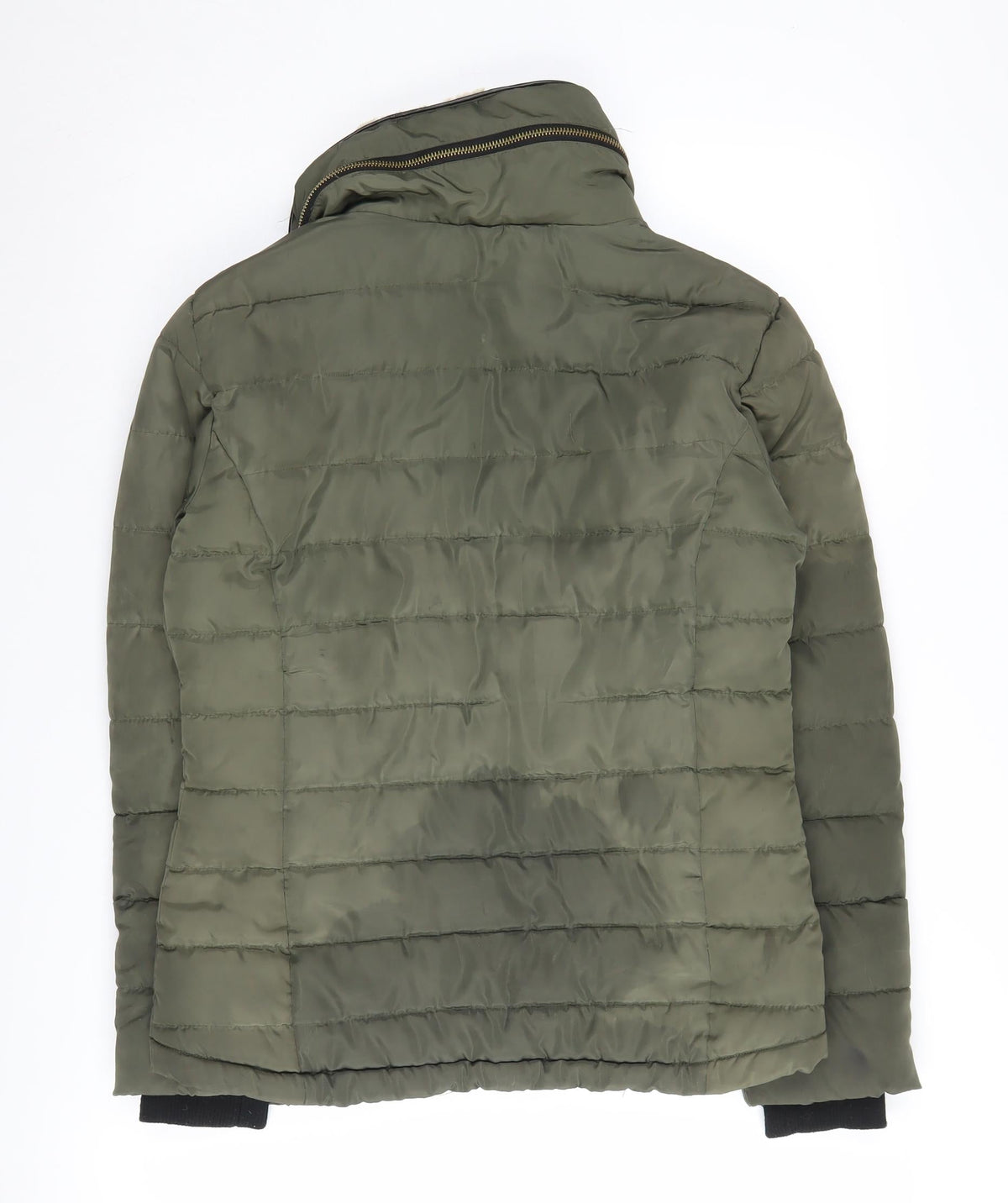 Back view of Dorothy Perkins Women's Green Puffer Jacket, size 10