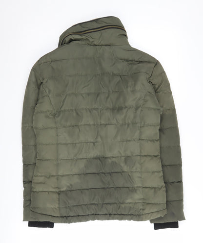 Back view of Dorothy Perkins Women's Green Puffer Jacket, size 10