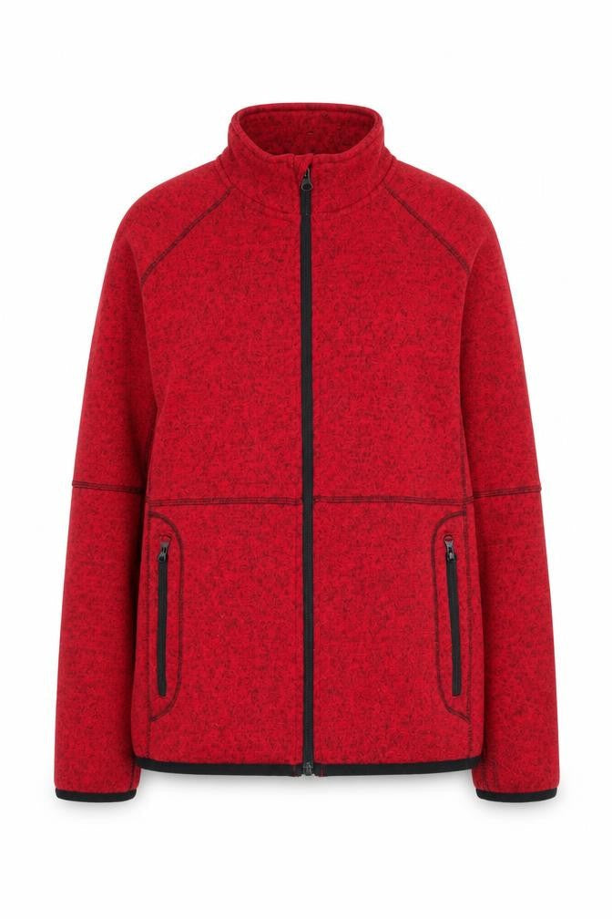 Damart Women's Red Fleece Jacket Size L Casual Classic
