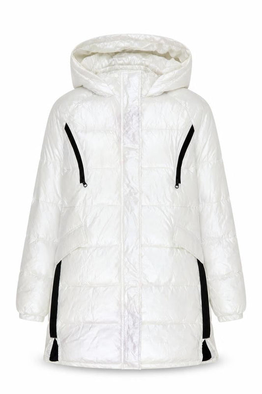Next Women’s White Puffer Jacket, Size 8, Hooded, Casual
