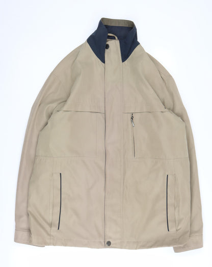 EWM Men's Beige Mid-Length Zipped Jacket M