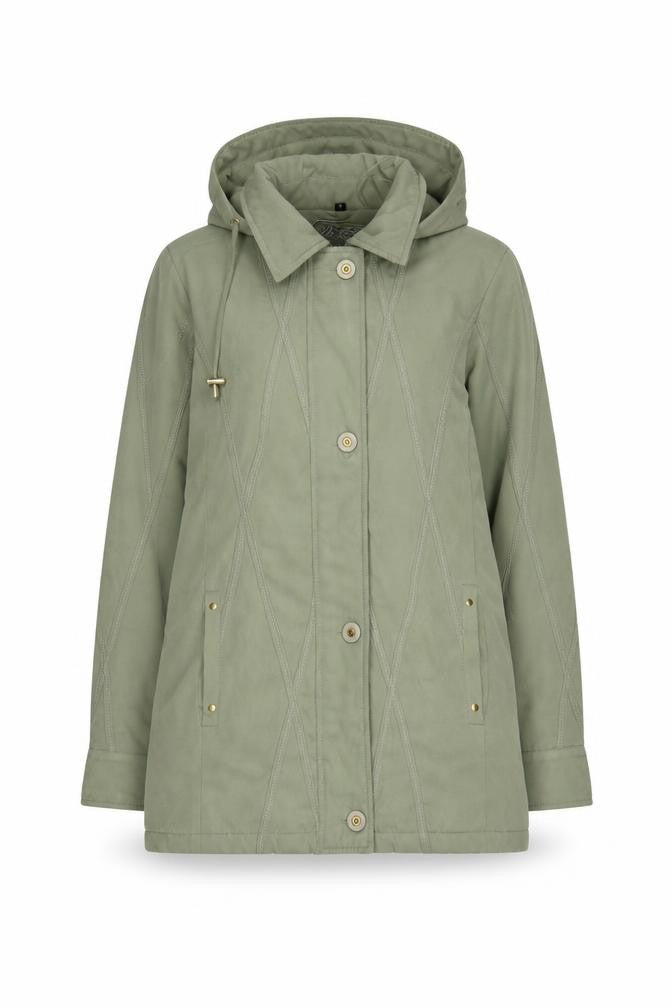 Finesse Women's Green Parka Coat Size 12 Hooded