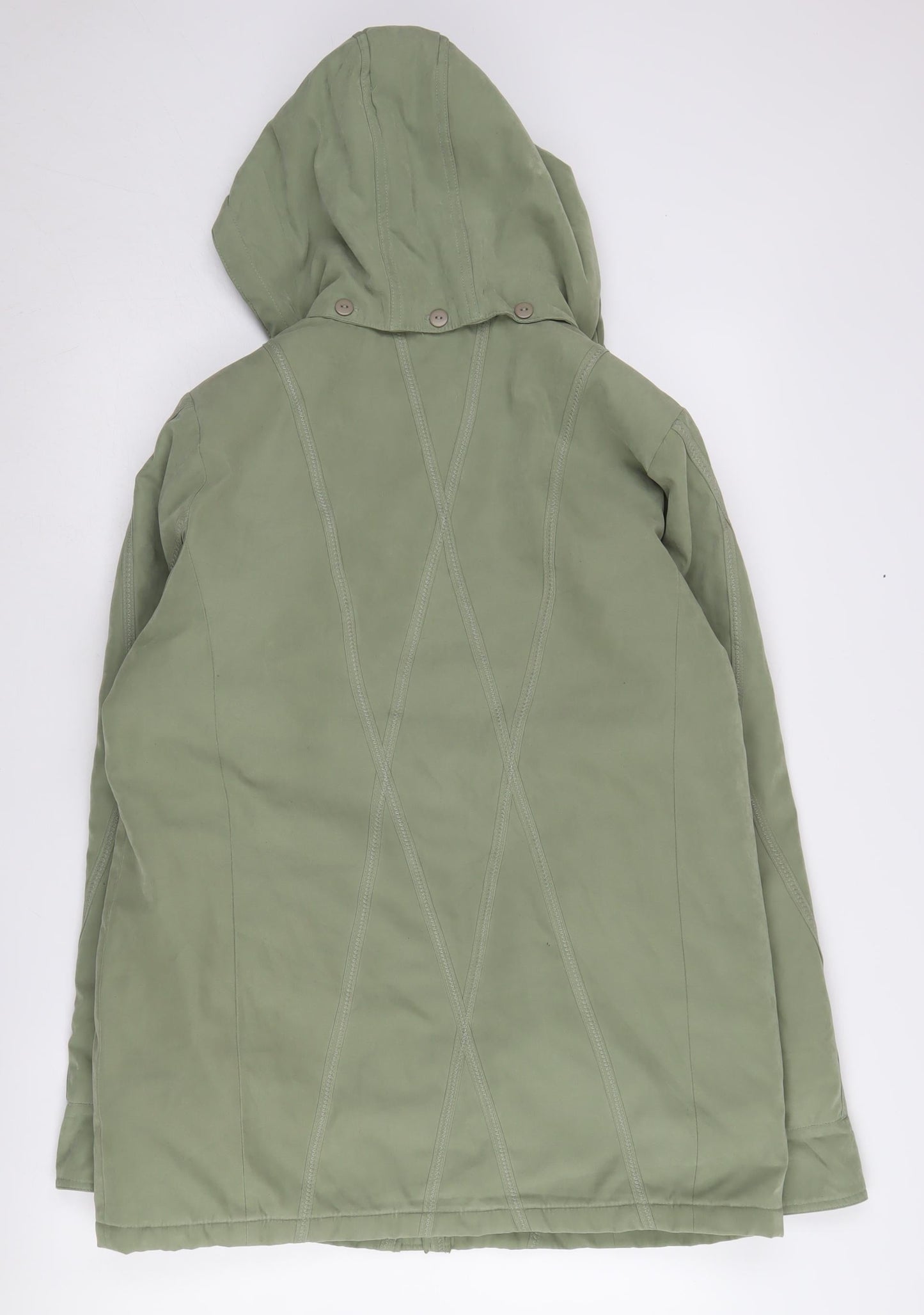 Finesse Women's Green Parka Coat Size 12 Hooded