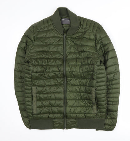 Additional front view of ASOS Men's Green Puffer Jacket, size S