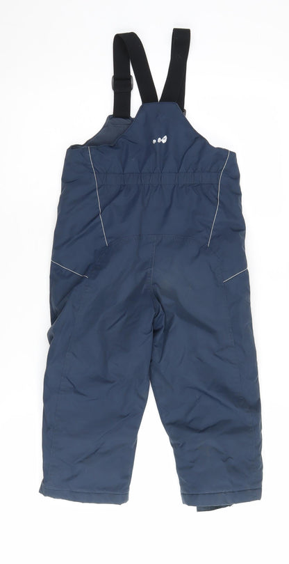 Back view of Wedze boys’ blue snow pants 4 years skiing trousers