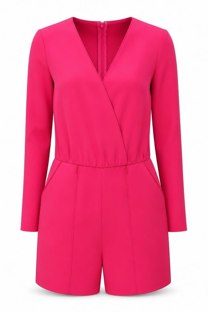Ted Baker Women's Pink Playsuit - Size 2, Long Sleeve