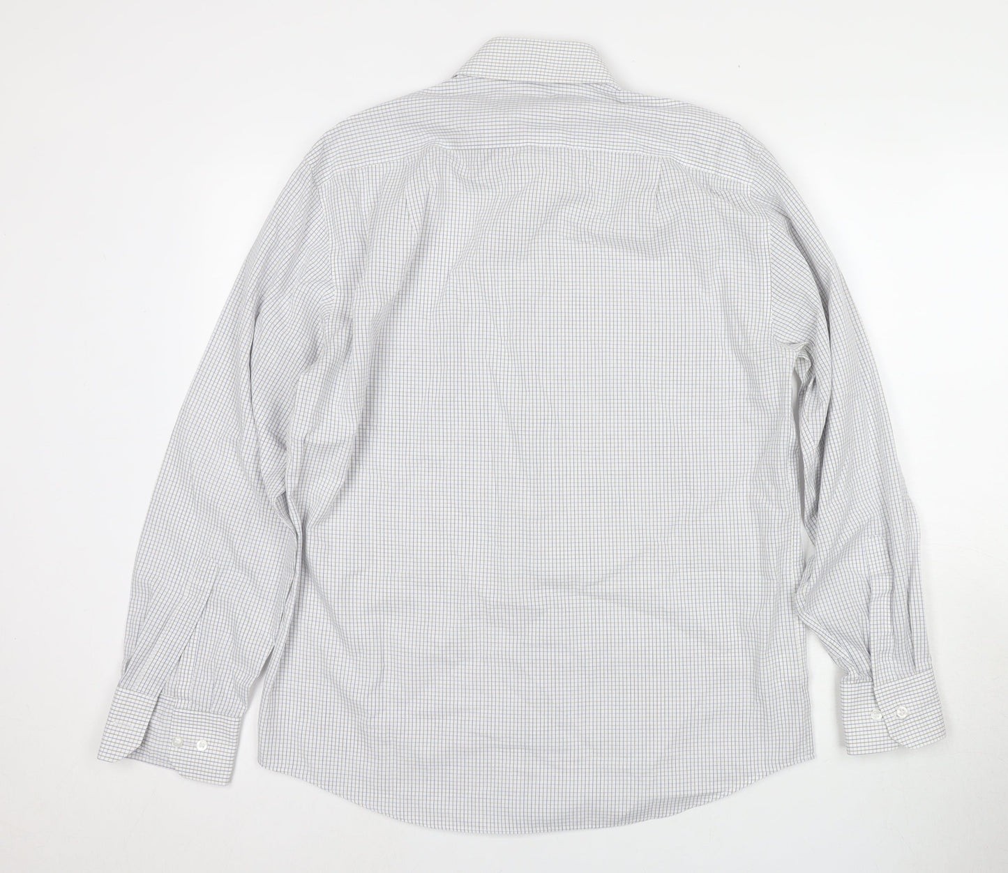 Marks and Spencer Men's Grey Check Dress Shirt L