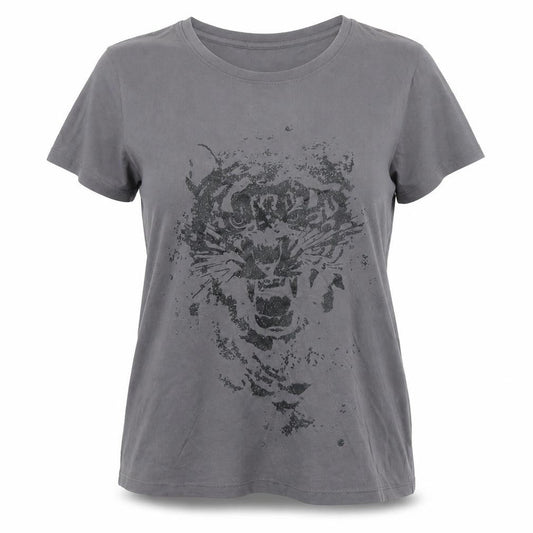 Yush Women’s Grey Animal Print T-Shirt XL Casual