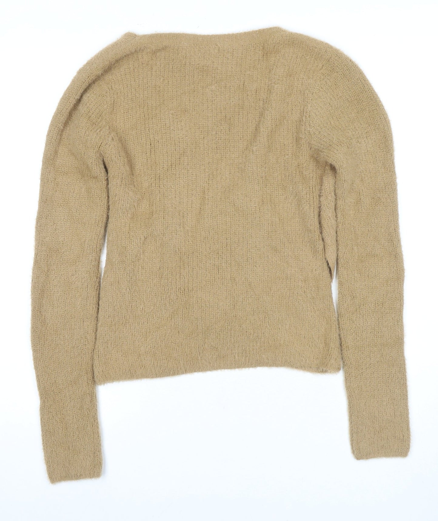 Vila Women's Beige V-Neck Knit Pullover Jumper