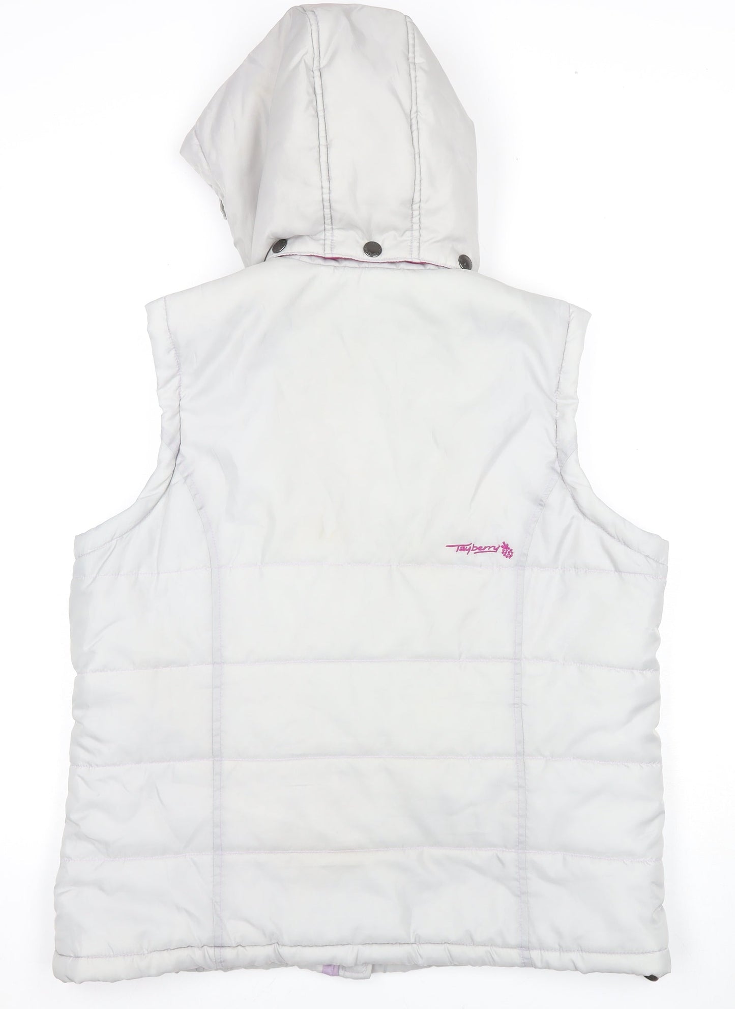 Tayberry Women's White Hooded Puffer Waistcoat, L, Casual