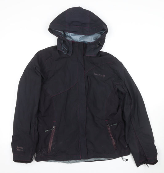 Regatta Women's Black Hooded Rain Coat Jacket Size 12