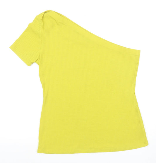 Next Women's Yellow One-Shoulder T-Shirt, Size 14