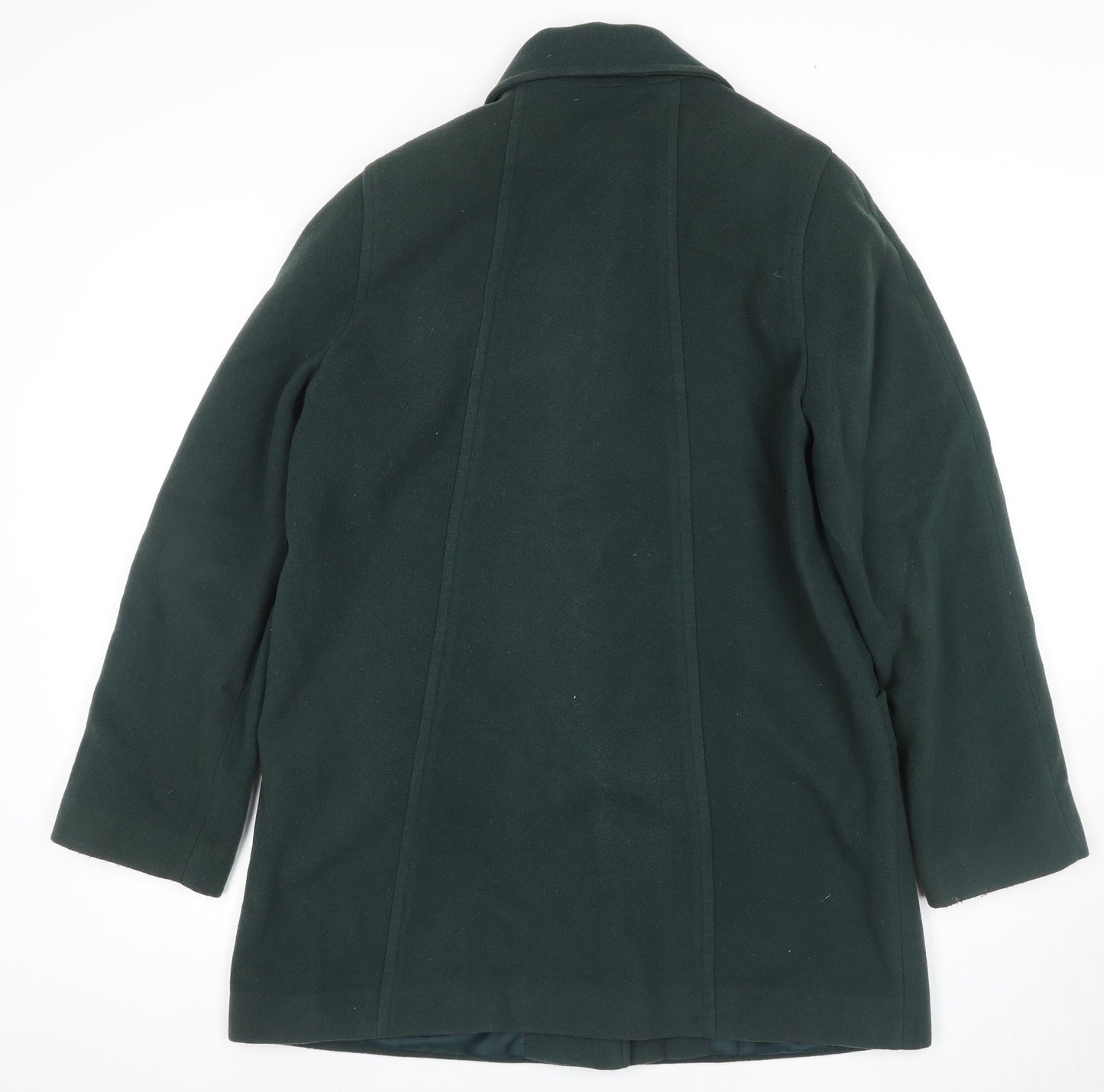 BHS Women's Green Overcoat Size 14 - Classic & Elegant