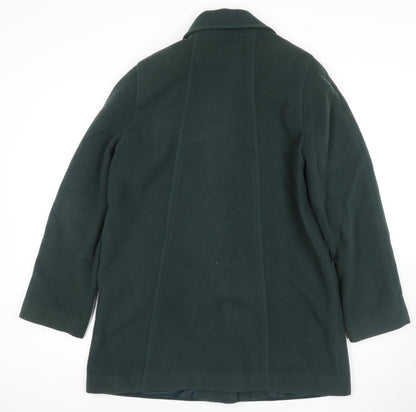 BHS Women's Green Overcoat Size 14 - Classic & Elegant