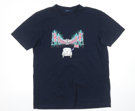 Cotton Traders Men's M Blue Graphic T-Shirt