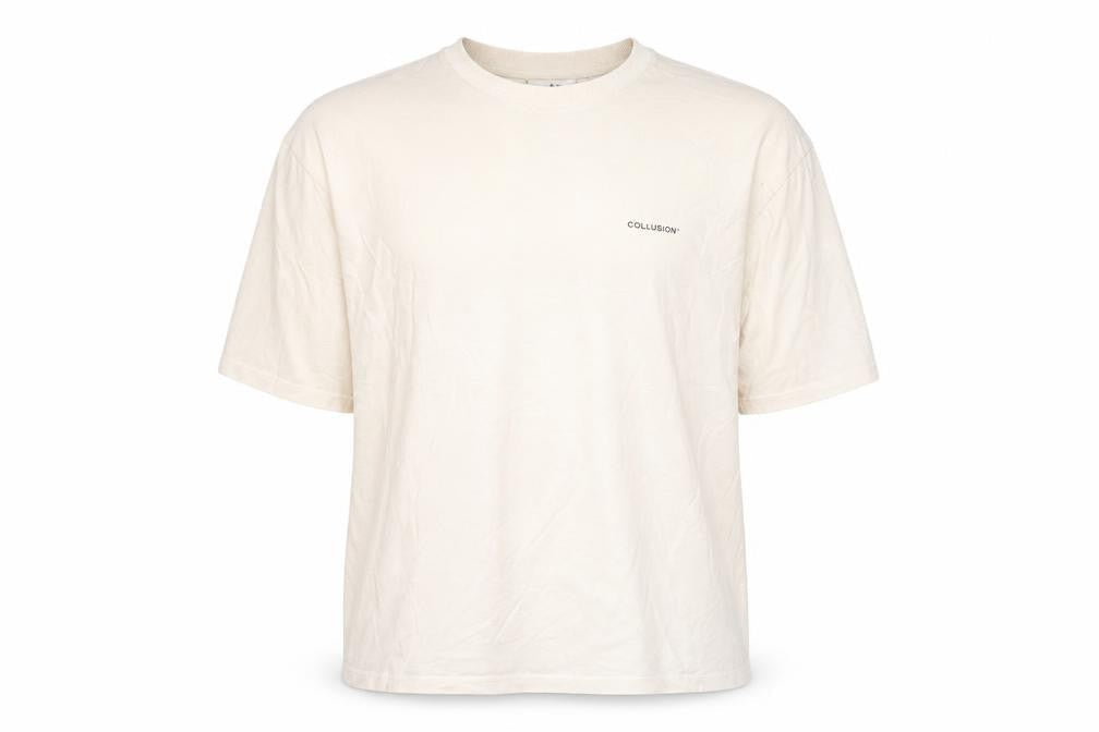 Collusion Men's Beige Crew Neck T-Shirt, Medium Size