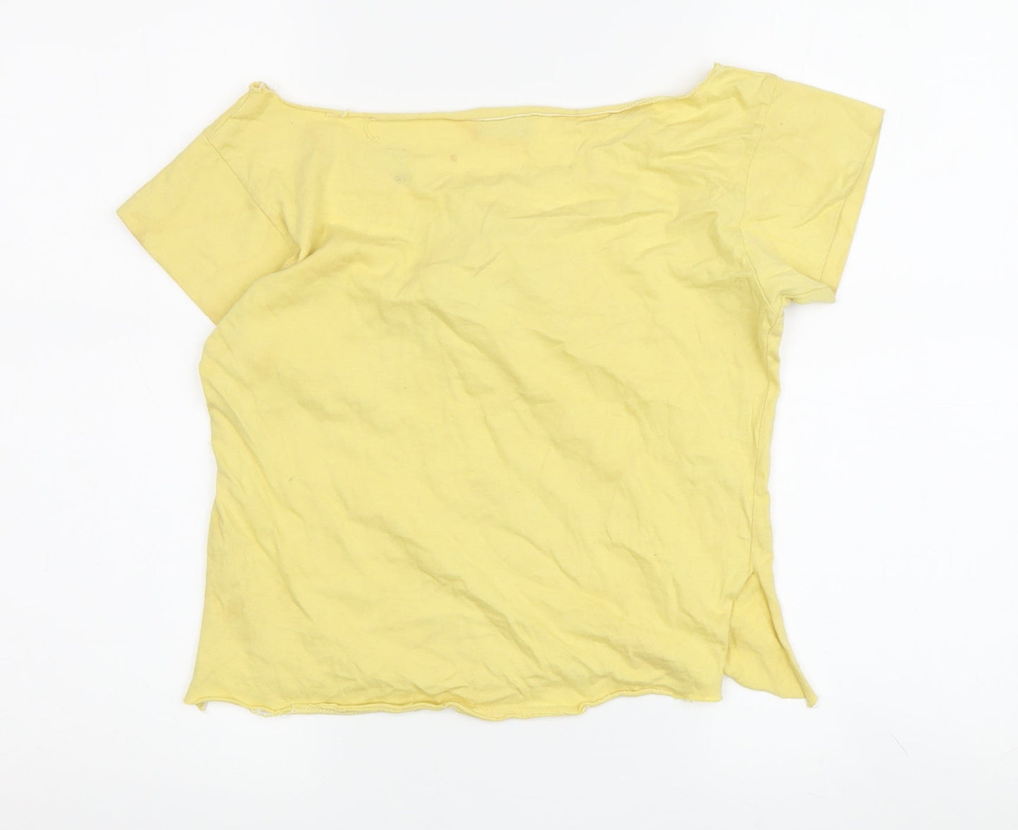 Levi's Girls Yellow Cotton T-Shirt, M, Casual Spring Top