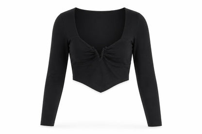 Front view of ASOS Design Women's Black Cropped Top, size 10