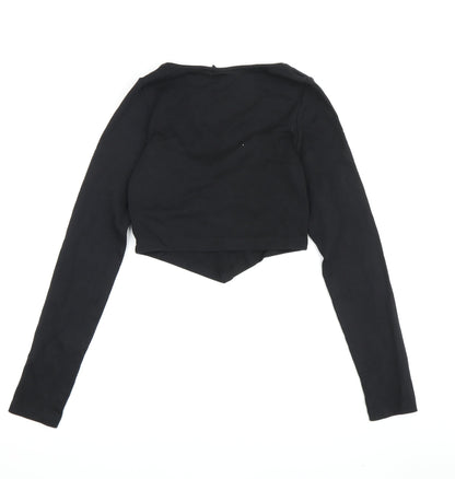 Back view of ASOS Design Women's Black Cropped Top, size 10