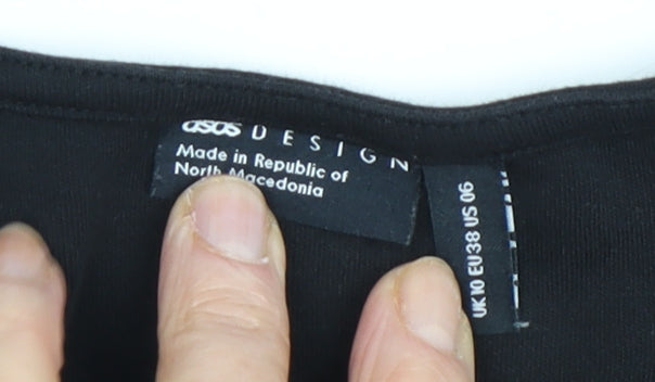 ASOS Design Women's Black Cropped Top, Size 10