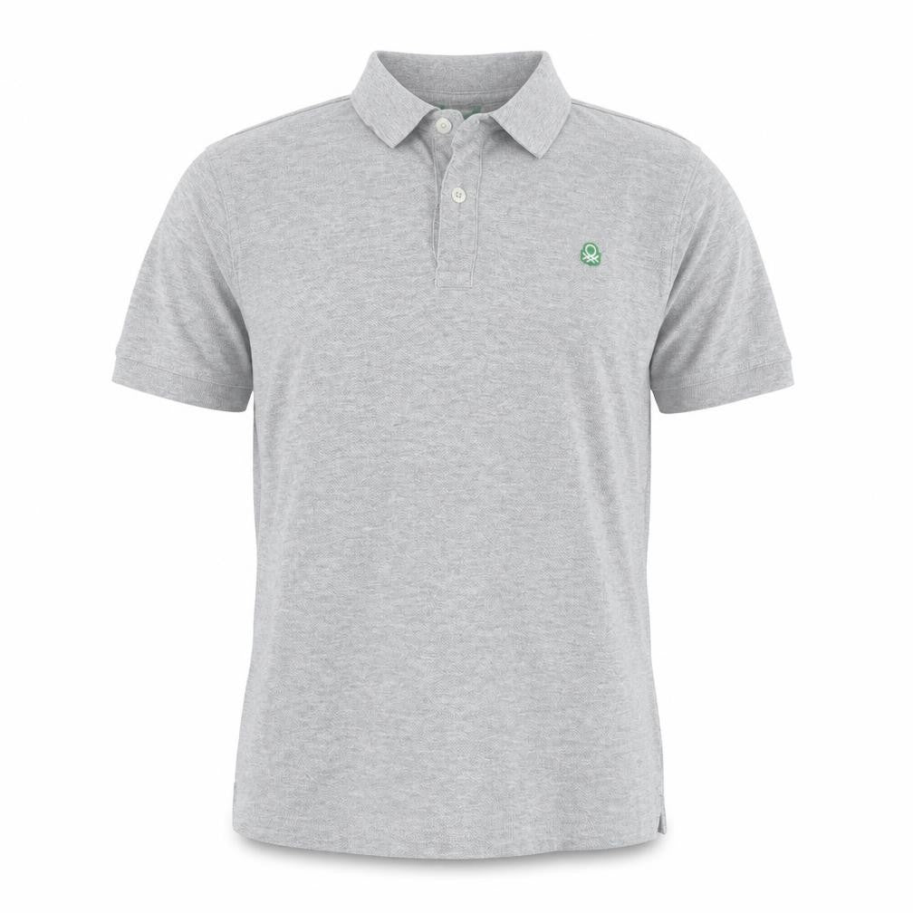 United Colors of Benetton Boys Grey Polo Shirt 2XL Short Sleeve Logo Accent