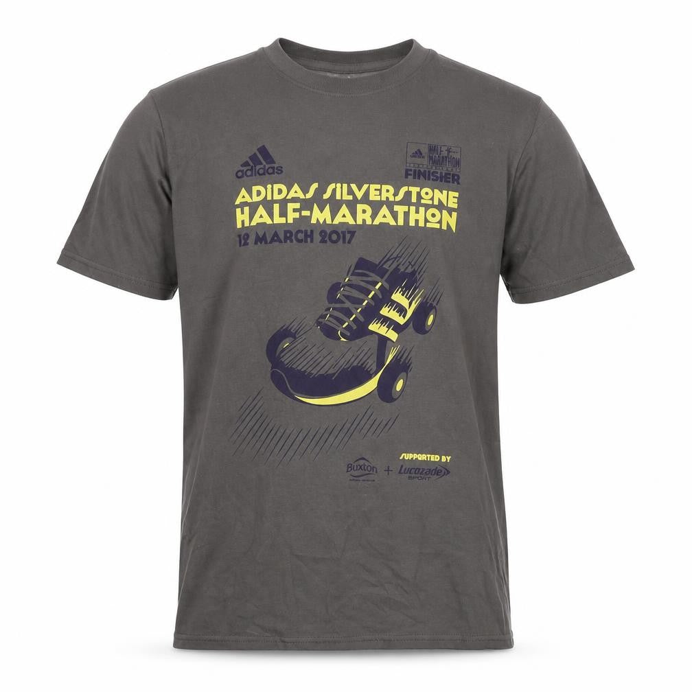 Adidas Men's Grey Graphic Print T-Shirt M