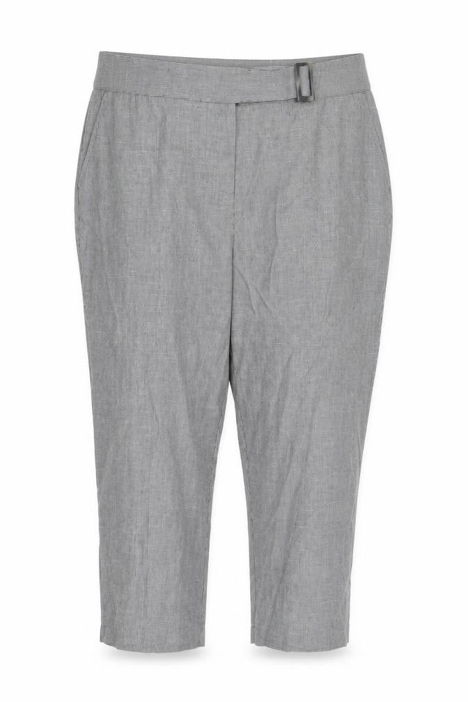 Women's Grey Cropped Trousers, Size 18, Belted