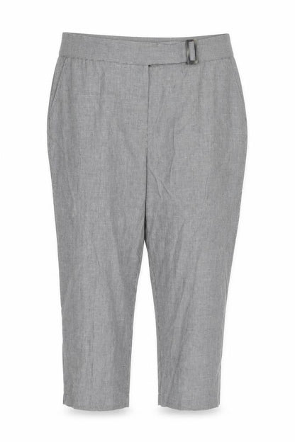 Per Una Women's Grey Cropped Trousers, Size 18, Belted
