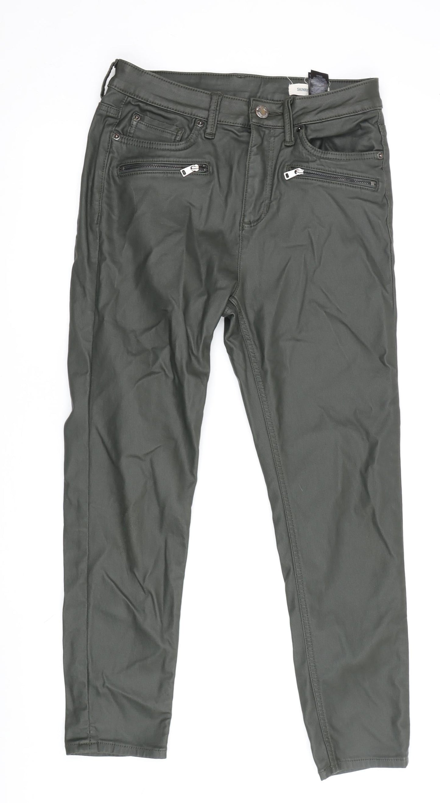 Marks & Spencer Women's Green Skinny Trousers - Size 12