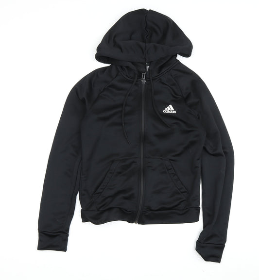 Adidas Boys Black Full Zip Hoodie Size S