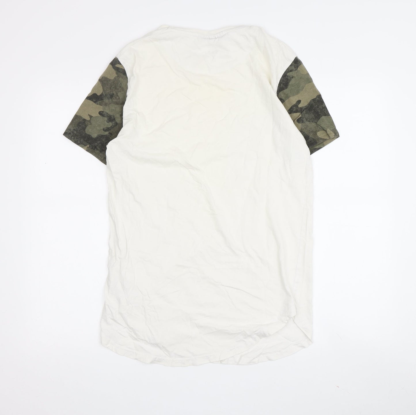 Closure London Men's Beige Camouflage Sleeve T-Shirt M