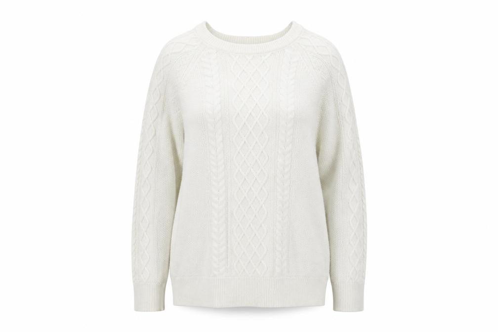 GAP Women's White Cable-Knit Pullover Jumper XL