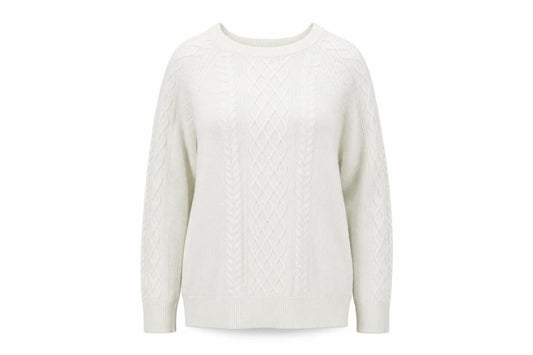 Gap Women's White Cable-Knit Pullover Jumper XL