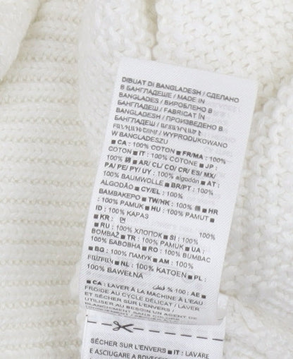 Gap Women's White Cable-Knit Pullover Jumper XL