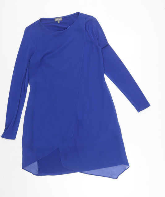 Phase Eight Women's Asymmetric Blue Midi Dress Size 8