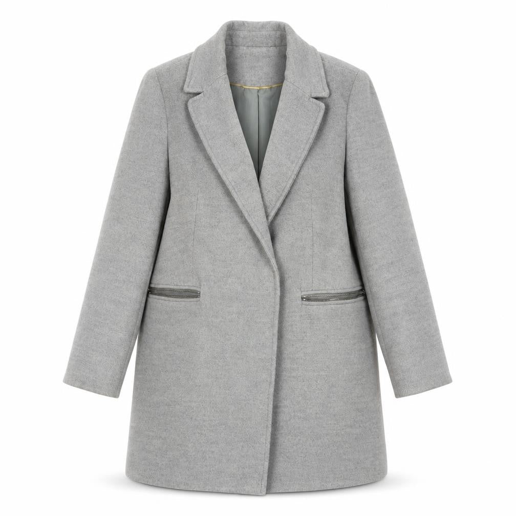 Topshop Women's Grey Overcoat, Size 8, Elegant Workwear