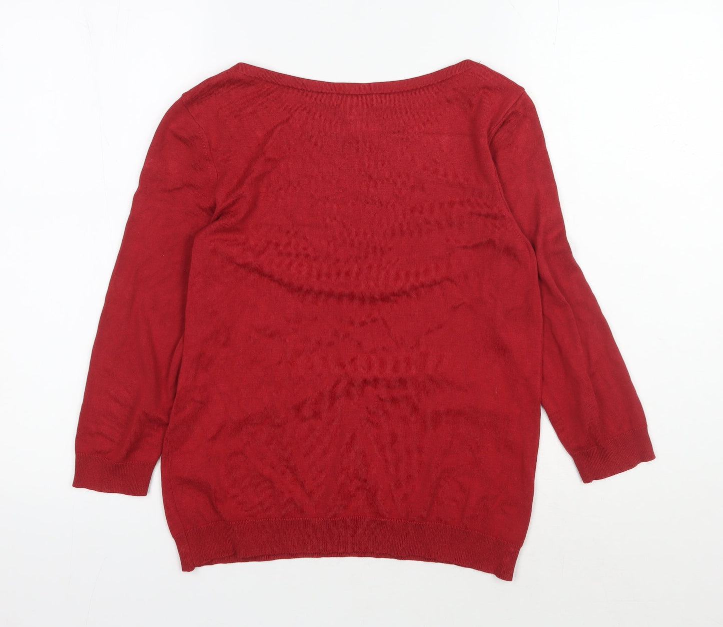 Monsoon Women's Red Pullover Jumper Size 10 Boat Neck