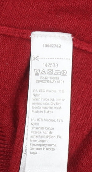 Monsoon Women's Red Pullover Jumper Size 10 Boat Neck