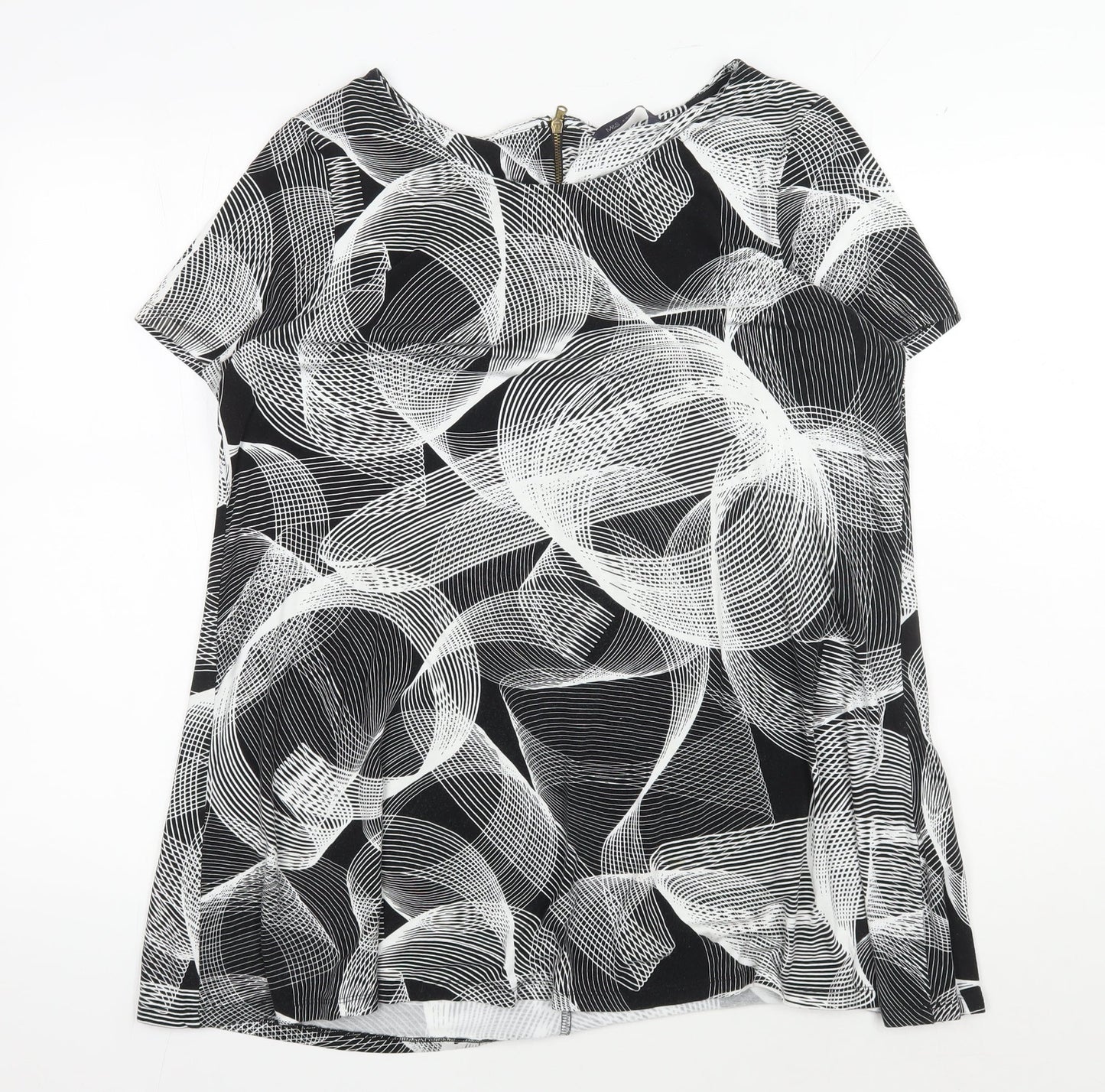 Women's Black Geometric Print Blouse, Size 18