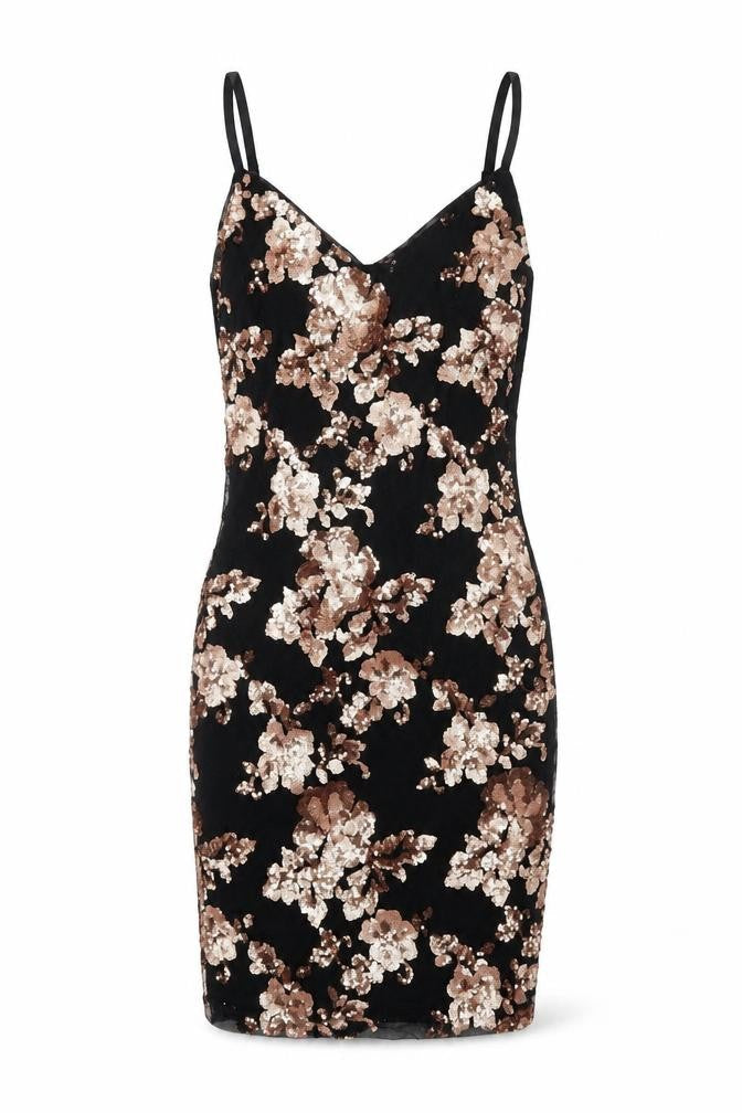 Quiz Women's Black Sequin Bodycon Dress Size 8 - Party Wear