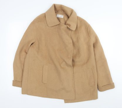 Marks & Spencer Women's Beige Wool Overcoat Size 12