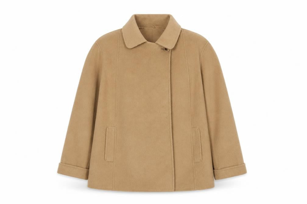 Marks & Spencer Women's Beige Wool Overcoat Size 12