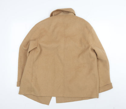 Marks & Spencer Women's Beige Wool Overcoat Size 12
