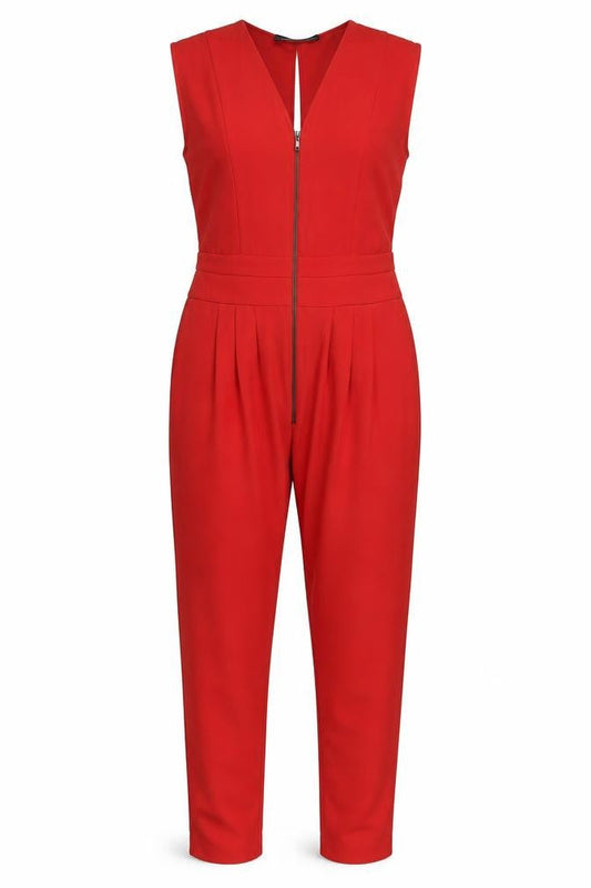 Zara Women's Red Sleeveless Jumpsuit Size 2XS