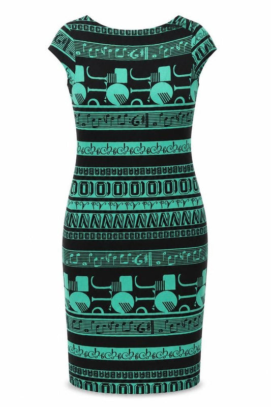 ASOS Women's Black Green Geometric Shift Dress Size 10