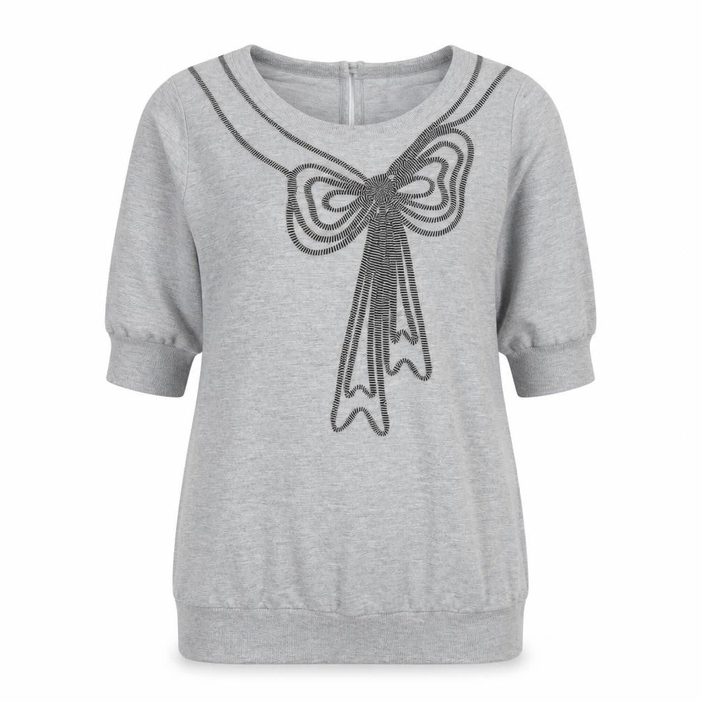 Ted Baker Women's Grey Crew Neck Bow T-Shirt, Size 10